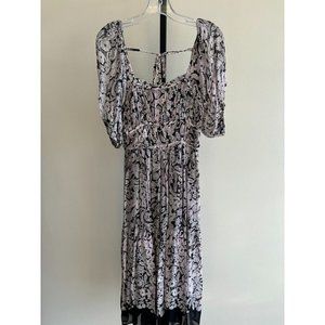 Anthropologie Women's Black Purple Floral Dress Size S (33159)